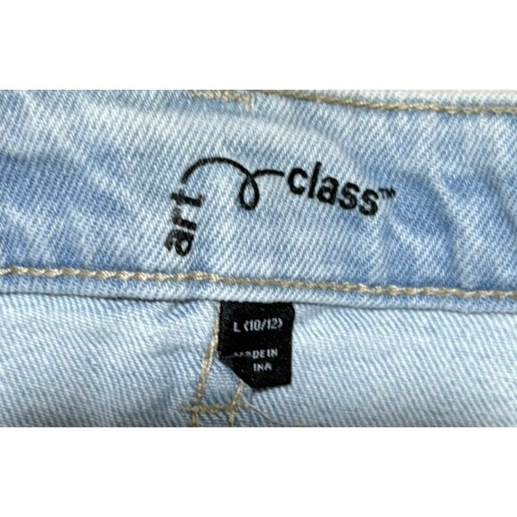 Art Class Girl's Mid Rise Light Wash Embroidered Cut Off Jean Shorts Size L 1012 - Picture 4 of 11